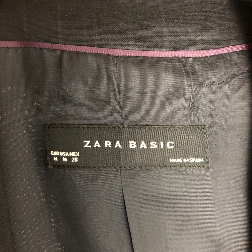 Zara Basic Blue Pinstriped Jacket - image 5